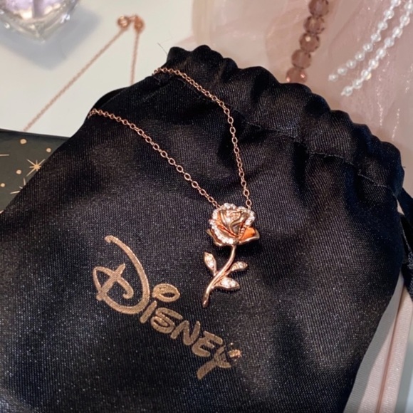 Disney Belle Enchanted Rose Beauty Beast Necklace - Picture 8 of 11